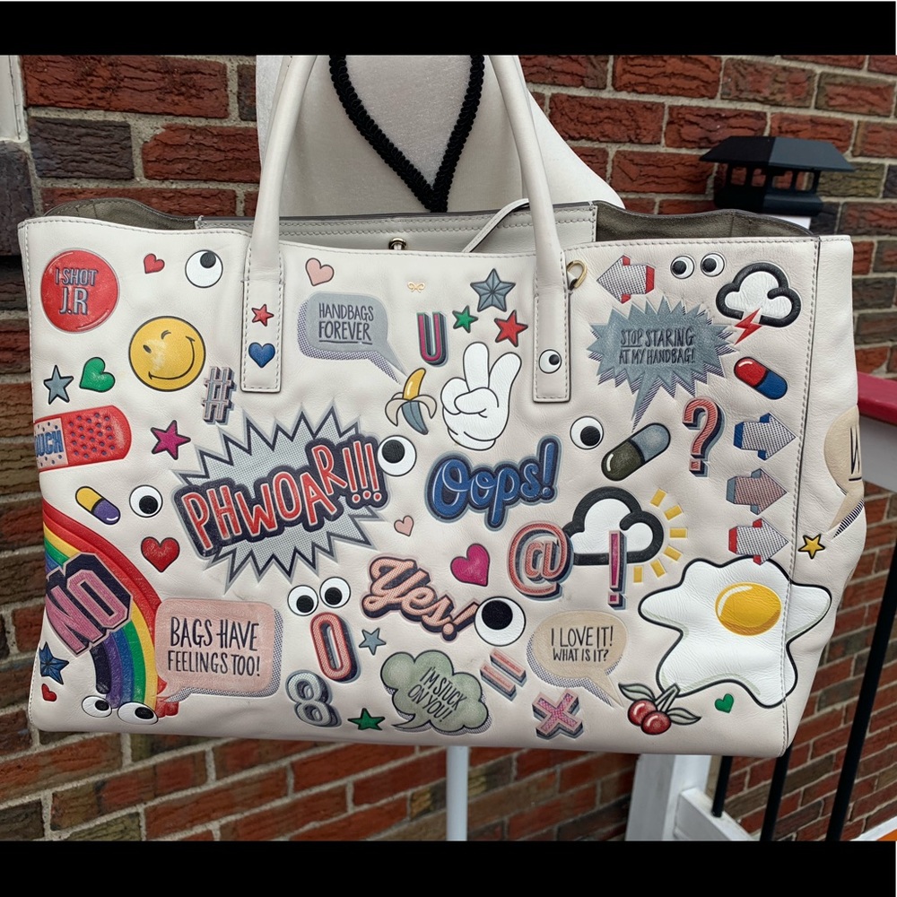 Anya Hindmarch Ebury All Over Sticker Chalk